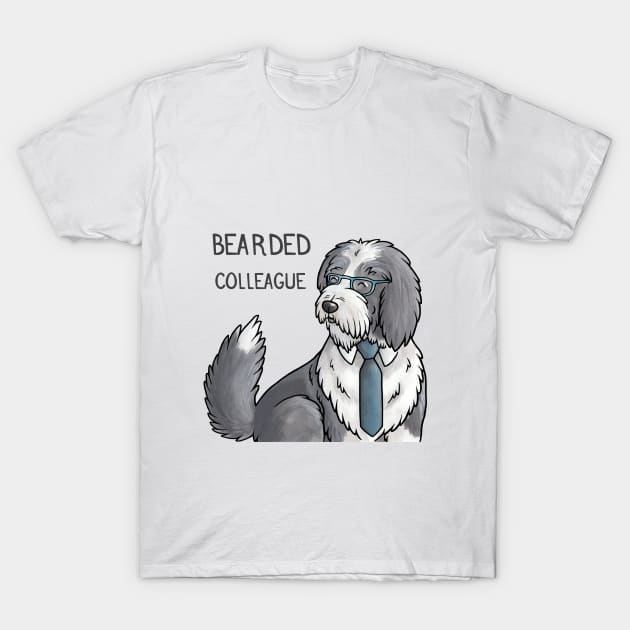 Bearded Colleague (Collie) T-Shirt by animalartbyjess